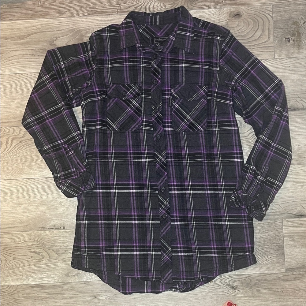 Brother Purple Plaid Button Down Shirt